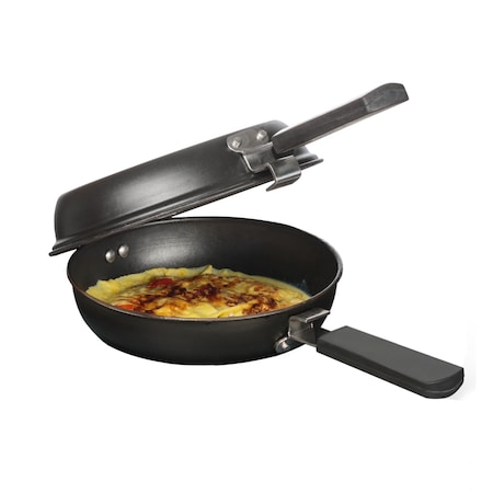 Bon Chef 1 Min Omelet Pan W/ Blk Nonstick Locking Upper&Lower Pan W/Rubber Sleeve Handles-8 5/8X 3 1/4X 6 1/4 61274